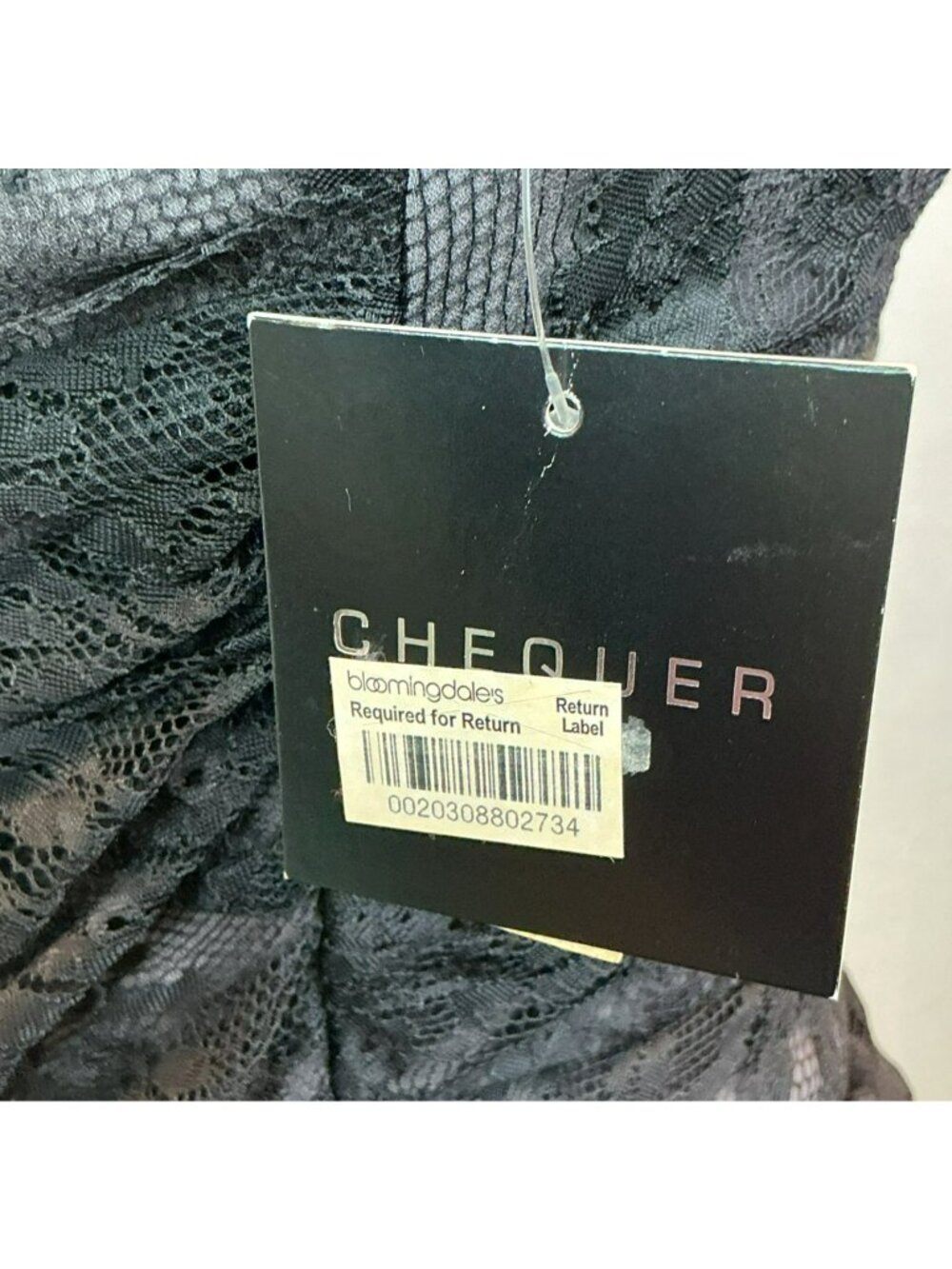 New Bloomingdale's Chequer Lace Sleeveless Cocktail Dress Womens 6 Black - Picture 10 of 12